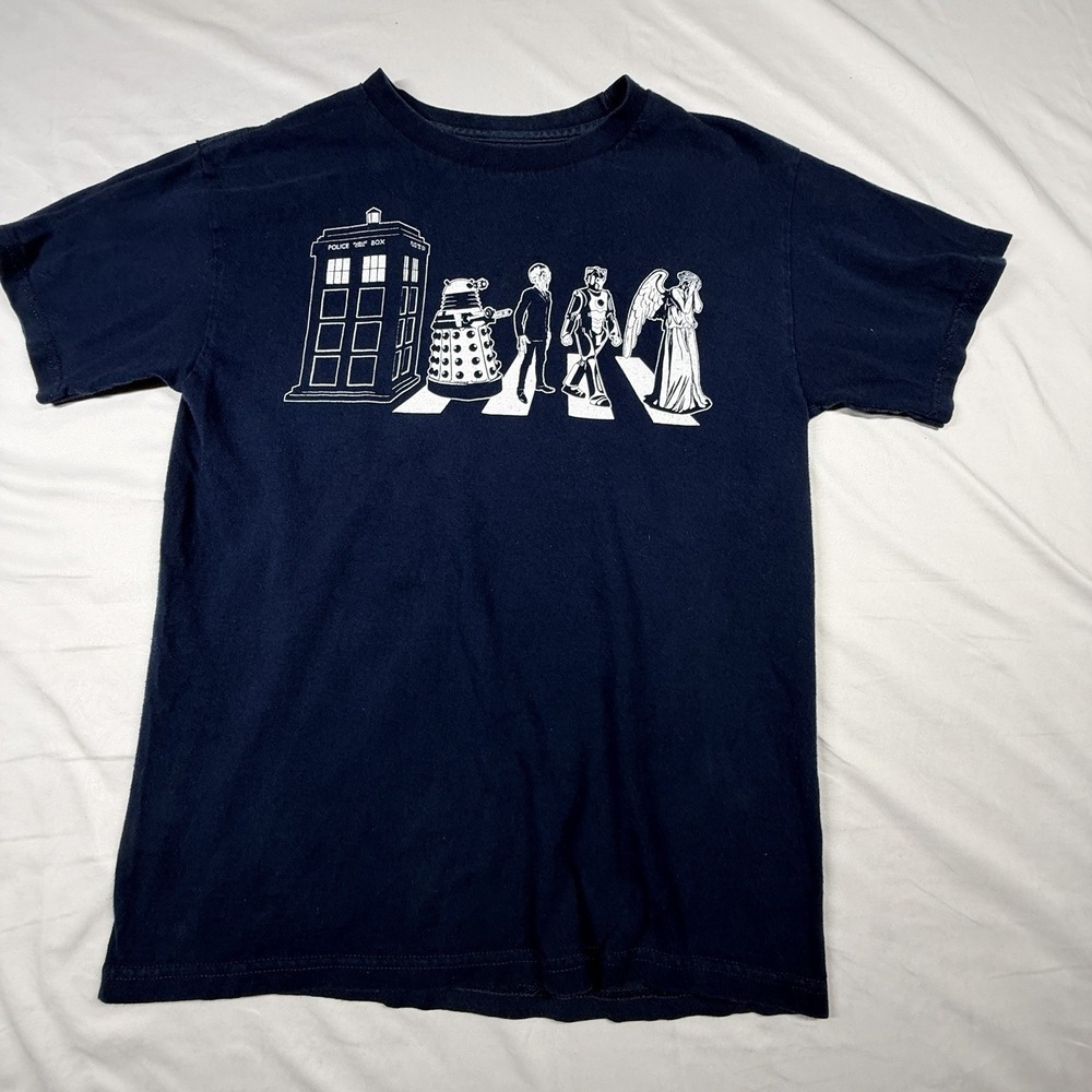 Doctor Who T Shirt Medium Navy Excellent Condition Abbey Road Graphic Tee